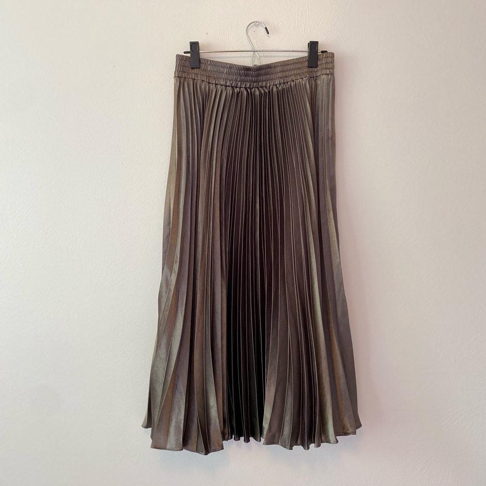 Easel Brand Silver Pleated Skirt